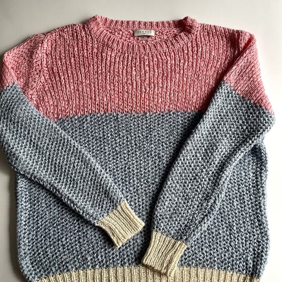 SANDRO Paris Obeline Color Block Openwork Sweater Size 3 (Large) - Picture 8 of 16